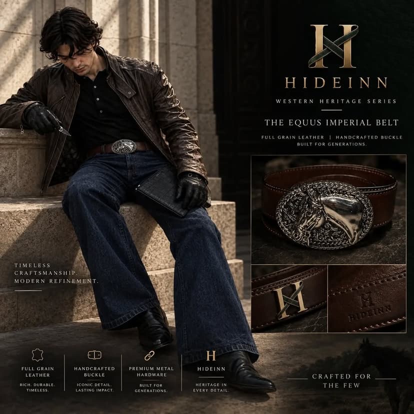 Cowboy Style Leather Belt